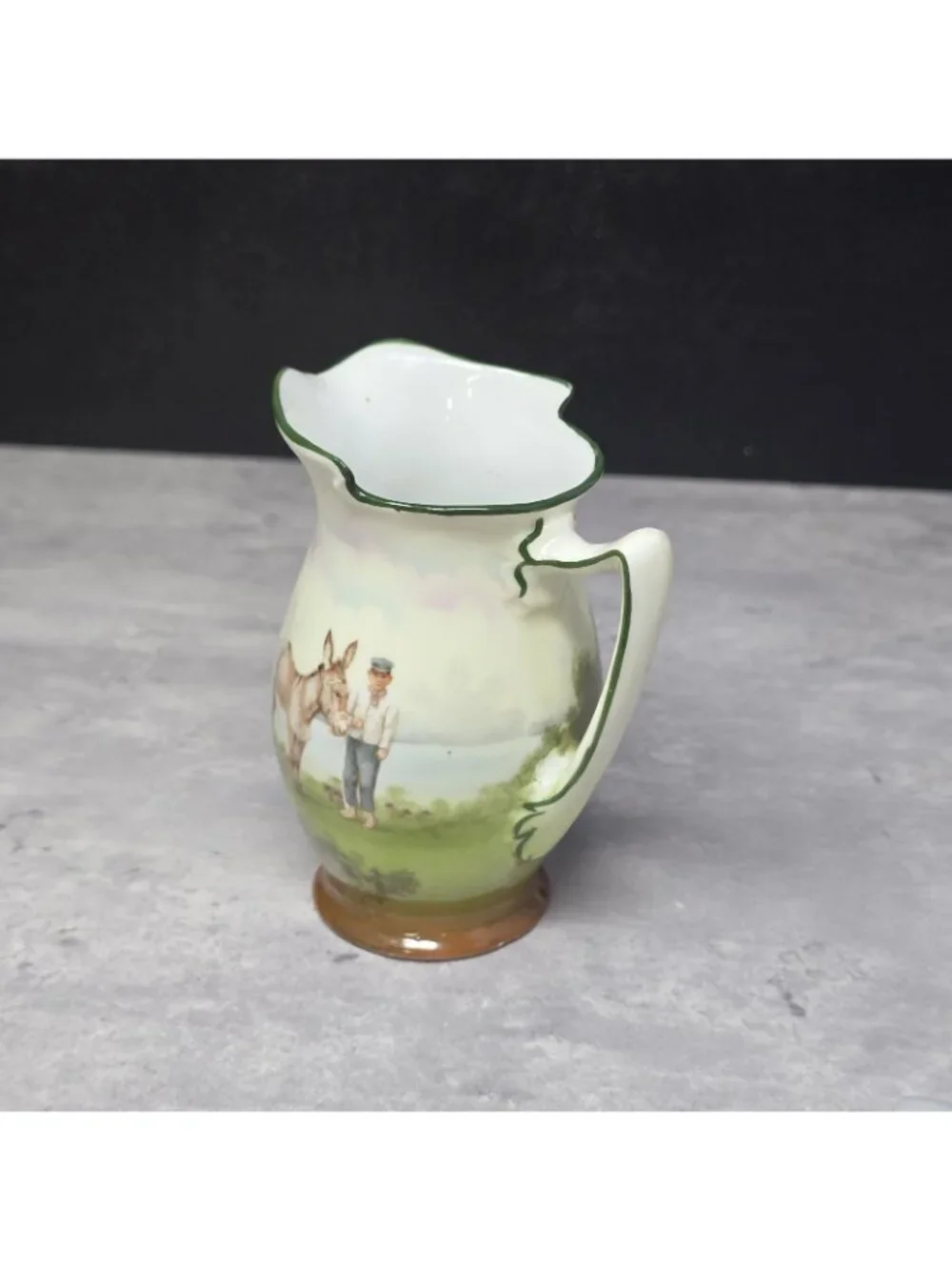 ROYAL BAYREUTH Boy With Donkey Small Creamer Jar 4.5